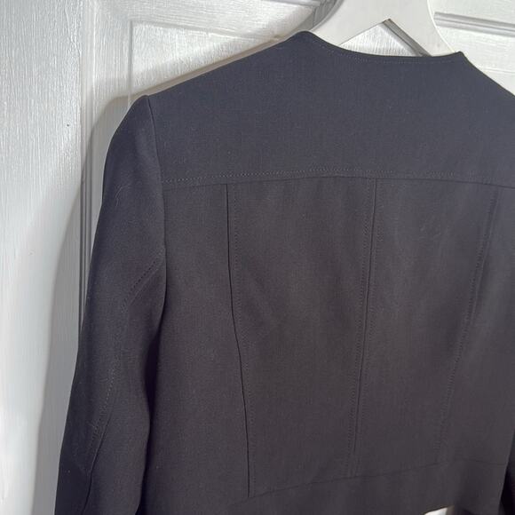 WHBM Black Double-Breasted Crop Blazer Jacket W-1001 Size 6 - Picture 6 of 9